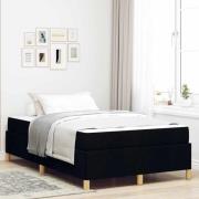 vidaXL Sängram med madrass Svart 120 x 190 cm tyg