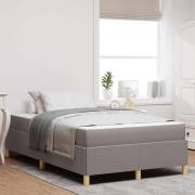 vidaXL Sängram med madrass Taupe 120 x 190 cm tyg