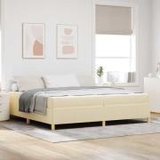 vidaXL Sängram med madrass Kräm 200 x 200 cm tyg