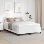 vidaXL Sängram med madrass Vit 160 x 200 cm tyg