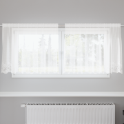 vidaXL Spetsgardin med gardiner Blommor Vit 200 x 80 cm Polyester