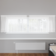 vidaXL Spetsgardin med gardiner Blommor Vit 300 x 100 cm Polyester