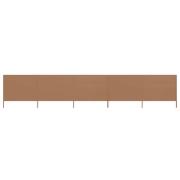 vidaXL Vindskydd 5 paneler tyg 600x80 cm taupe