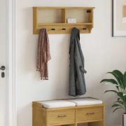 vidaXL Vägghängd klädhängare SANDNES 87x12x35 cm massiv trä furu
