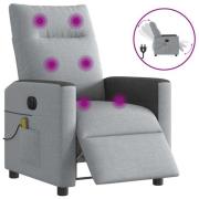 vidaXL Elektrisk massagefåtölj ljusgrå tyg