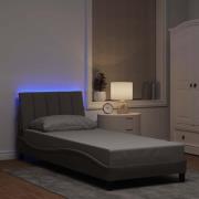 vidaXL Sängram utan madrass Taupe 90x200 cm tyg