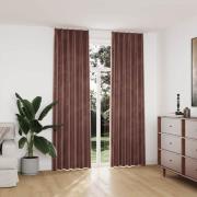 vidaXL Mörkläggningsgardiner 2 st m. krokar sammet antikrosa 140x245cm