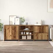 vidaXL Sideboard 3 pcs Gammalt trä 70 x 41 x 75 cm Konstruerat trä
