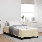 vidaXL Bäddfjäder med madrass Kräm 90 x 190 cm tyg