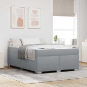 vidaXL Sängram med madrass Ljusgrå 160 x 200 cm tyg