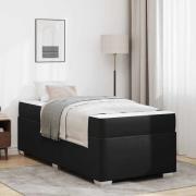 vidaXL Sängram med madrass Svart 90 x 190 cm tyg