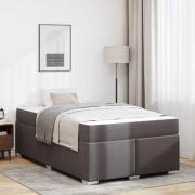 vidaXL Sängram med madrass Grå 120 x 190 cm tyg