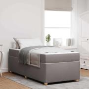 vidaXL Sängram med madrass Taupe 90 x 200 cm tyg
