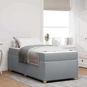 vidaXL Sängram med madrass Ljusgrå 100 x 200 cm tyg