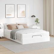 vidaXL Sängram med madrass Övrigt Ren vit 140 x 200 cm Konstläder