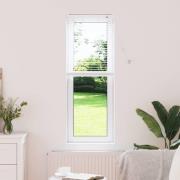 vidaXL Fönsterpersienn med gardiner Manuell Vit Aluminium