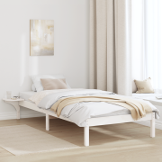 vidaXL Sängram med sängbord Vit 90 x 190 cm Vit