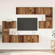 vidaXL TV-bänkset 8 pcs Gammalt trä 80 x 30 x 30 cm Konstruerat trä