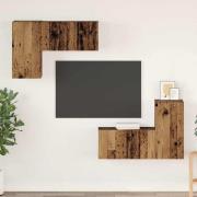 vidaXL TV-bänkset 4 pcs Gammalt trä 60 x 30 x 30 cm Konstruerat trä