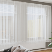 vidaXL Spetsgardin med gardiner Blommor Vit 1200 x 220 cm Polyester