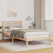 vidaXL Sängram med huvudgavel Brun 80 x 210 cm Massiv furu
