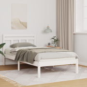 vidaXL Sängram Vit 75 x 190 cm Massiv furu