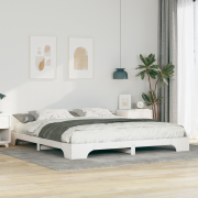 vidaXL Sängram Vit 180 x 210 cm Massiv furu