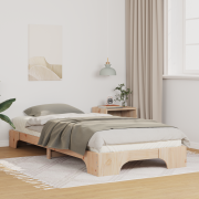 vidaXL Sängram med lagring Brun 80 x 220 cm Massiv furu