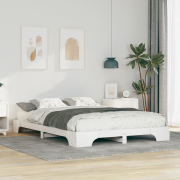 vidaXL Sängram med lagring Vit 140 x 220 cm Massiv furu