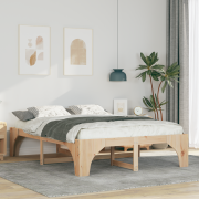 vidaXL Sängram med lagring Brun 150 x 200 cm Massiv furu