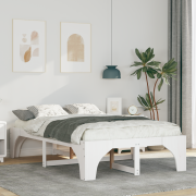 vidaXL Sängram Vit 140 x 190 cm Massiv furu