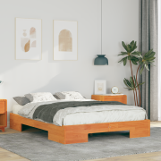 vidaXL Sängram med lagring Brun 120 x 200 cm Massiv furu