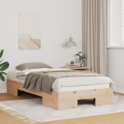 vidaXL Sängram med lagring Brun 100 x 200 cm Massiv furu