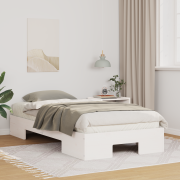 vidaXL Sängram med lagring Vit 90 x 190 cm Massiv furu