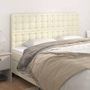vidaXL Sänggavel krämfärgad 200x5x118/128 cm konstläder