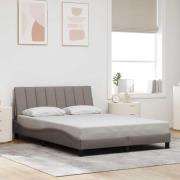 vidaXL Bed Frame without Mattress "Hanko" Taupe 140x190 cm Fabric