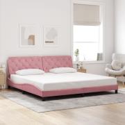 vidaXL Bed Frame without Mattress Pink 200x200 cm Velvet