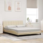 vidaXL Bed Frame without Mattress "Hanko" Cream 160x200cm Fabric