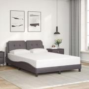 vidaXL Bed Frame without Mattress "Zadar" Grey 140x190 cm Faux Leather