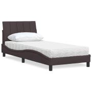vidaXL Bed with Mattress "Hanko" Dark Brown 90x190 cm Fabric