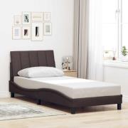 vidaXL Sängram utan madrass mörkbrun 90x190 cm tyg