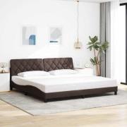 vidaXL Sängram utan madrass mörkbrun 200x200 cm tyg