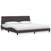 vidaXL Bed with Mattress Dark Brown 200x200 cm Fabric
