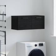vidaXL Väggskåp Svart ek 80 x 36.5 x 35 cm Konstruerat trä