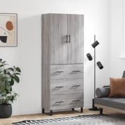 vidaXL Högskåp Grå Sonoma 69,5x34x180 cm konstruerat trä