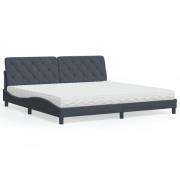 vidaXL Bed with Mattress Dark Grey 200x200 cm Velvet
