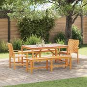 vidaXL Trädgårdsmöbelset 5 pcs Brun 150 x 90 x 74 cm massivt akacia