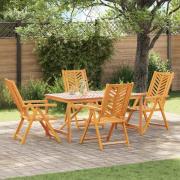 vidaXL Trädgårdsmöbelset 5 pcs Brun 150 x 90 x 74 cm massivt akacia