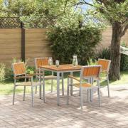 vidaXL Trädgårdsmöbelset 5 pcs Grå och brun 90 x 90 x 75 cm