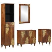 vidaXL Badrumsmöbel Set 4 pcs Brun 62 x 33 x 58 cm Massivt Mangoträ